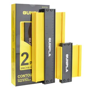 Gunpla 2-Piece Contour Gauge Set (10" + 5") | Professional Profile Duplicator with Metal Lock | Heavy-Duty ABS Shape Copying Tool for Woodworking, Tilling, Flooring & DIY Corner Cuts