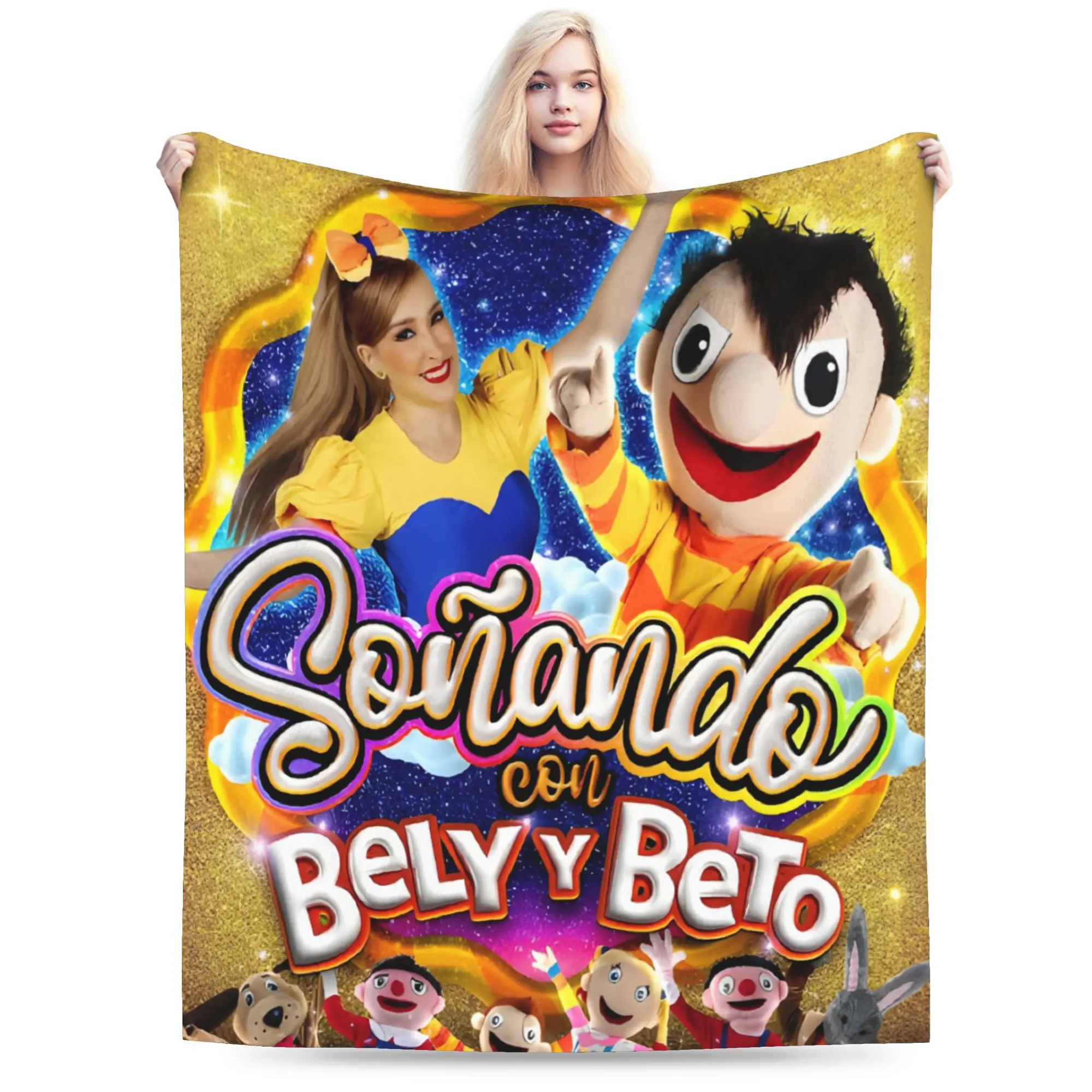 Classic Bely and Beto TV Series Cartoon Pattern Blanket - Multi-Size, Stain-Resistant, Breathable Soft All-Season Home Textile Bedding Throw, Ideal Gift for Show Fans