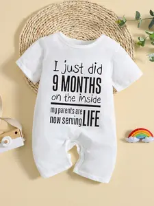 2026 Spring Summer New Round Neck Short Sleeve One-Piece Jumpsuit Bodysuit for Boys Girls Babies, Outdoor Wear for Newborn Infants, Baby Clothes Girl, Baby Clothing