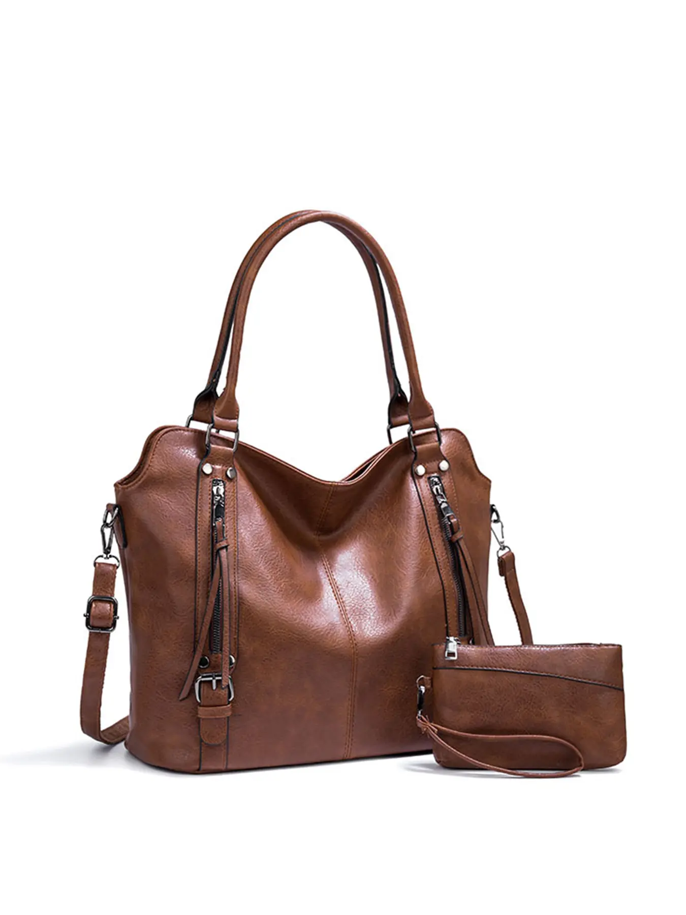 Retro trendy handbag tote bag, fashionable casual versatile one-shoulder handbag, simple one-shoulder commuter bag with soft leather texture, suitable for daily matching, going out stripes and other scenes. Pu Tote Satchel, Casual Trendy Purses