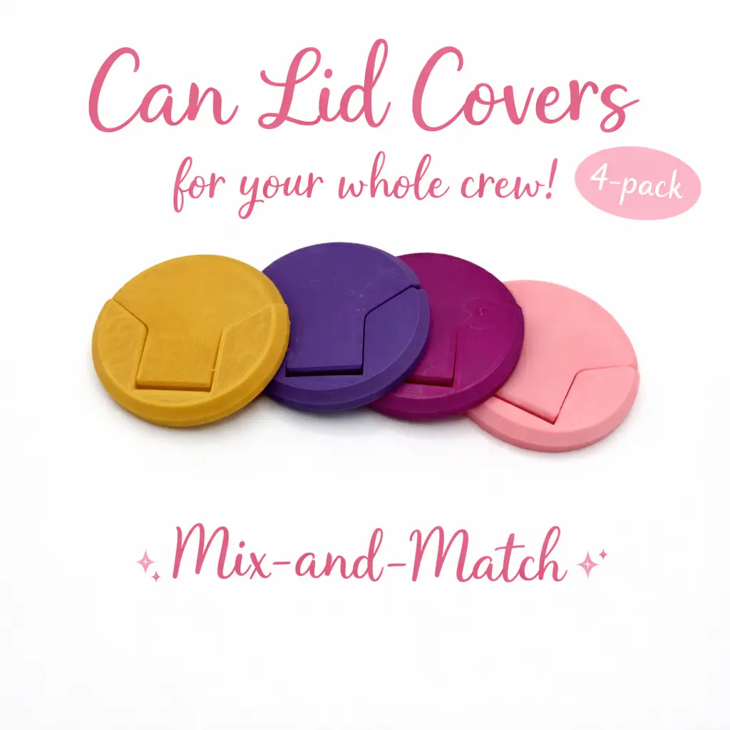 Cover Your Can 4 Pack Reusable 3D Printed Lid Covers for 8oz 12oz 16oz Cans Travel Friendly Drinkware Accessory Plastic Cover Your Can 4 Pack Reusable 3D Printed Lid Covers for 8oz 12oz 16oz Cans Travel Friendly Drinkware Accessory Plastic