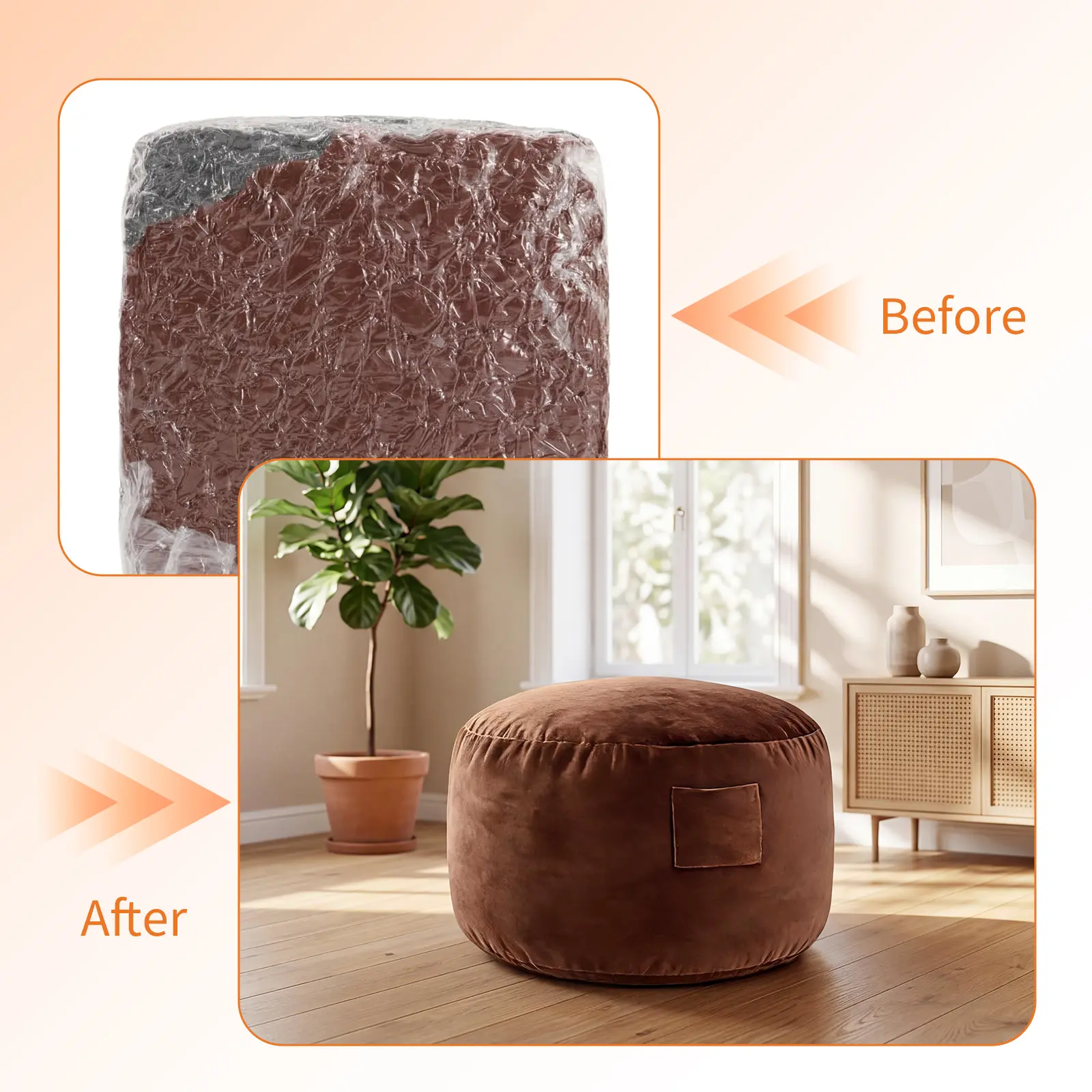 Green Oversize 4ft Bean Bag Chair for Adults - High-Rebound Memory Foam Filling - Removable Flannel Cover - Ideal for Living Room Relaxation