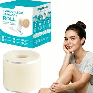 Large Medical-Grade Hydrocolloid Bandage Roll- Waterproof & Breathable Dressing- 4.8FT/16FT Cut-to-Fit for Blisters ,Wound Care, Acne, Pimple Care and First Aid Kits