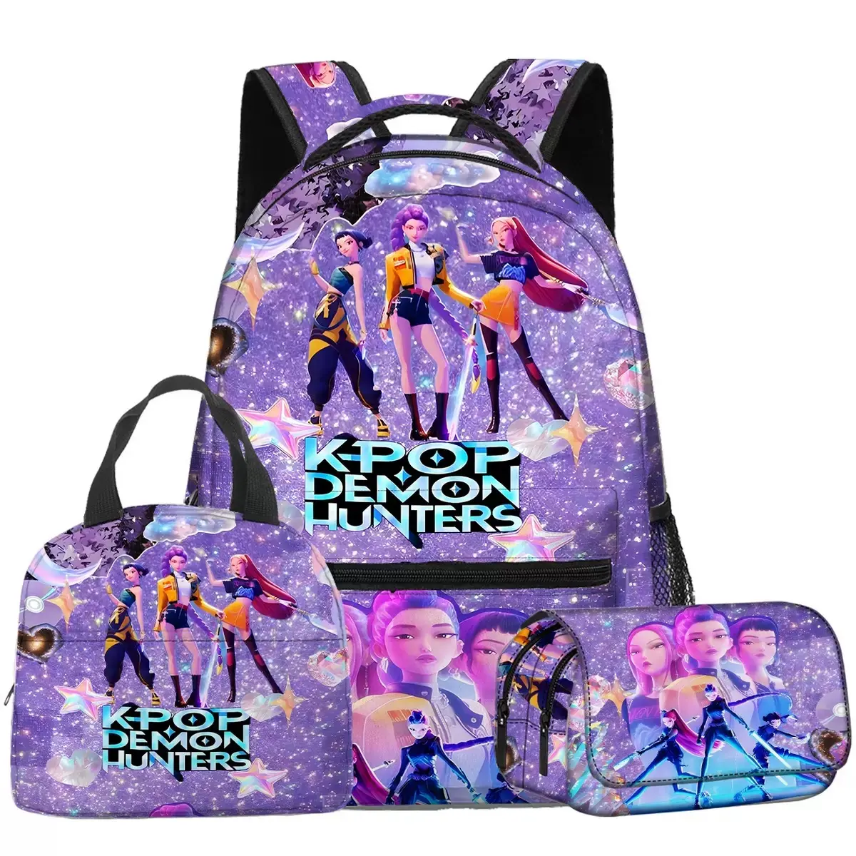 2026 New 3D K-POP 3Piece Set: SchoolBackpack, Lunch Bag, and Pencil Casefashionable and versatile,casual and trendy,suitable for school