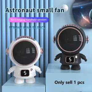 Sifox Mini Portable Fan, Astronaut Design Handheld Neck Hanging Fan, Turbine Blades Five Wind Speed Display, Low Noise Cooling Quiet Cooling Fan, Office Outdoor Sports Travel Gift
