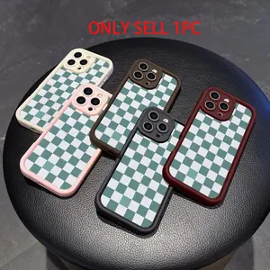 High bamboo blue and white checkered pattern, suitable for couples to use Cellphone cases, suitable for Apple 11/12/13/11/14/16/17/15/PRO/PROMAX/PLUS/Air and other phone models, a good choice for boyfriends and holiday gifts Cover