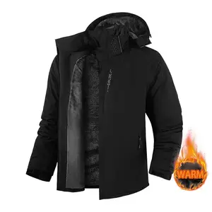 Men’s Winter Ski Jacket – Warm, Fleece-Lined, Windproof, Waterproof, Thickened, Hooded, Insulated Outdoor Jacket for Sports, Hiking, Running, Camping, Fishing, Climbing, Travel, and Snowboarding