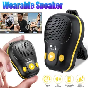 Ipx56 Waterproof Mini Clip-On Speaker, Bluetooth-compatible 5.4 Portable Wireless Speaker, USB Charging, Long Battery Life, Ideal for Sports