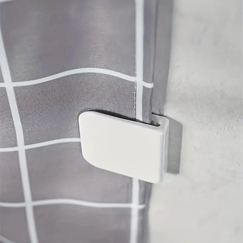 Windproof Shower Curtain Clip, 2pcs/set Bathroom Curtain Fixed Buckle, Punch-free Shower Curtain Fastener, Shower Curtain Clips Set