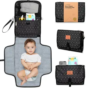 KeaBabies Portable Diaper Changing Pad, Travel, Car - Large Waterproof Baby Changing Mat, Wipeable, Padded, On The Go Travel Diaper Clutch Bag, Easy to Use Pockets for Newborn Essentials