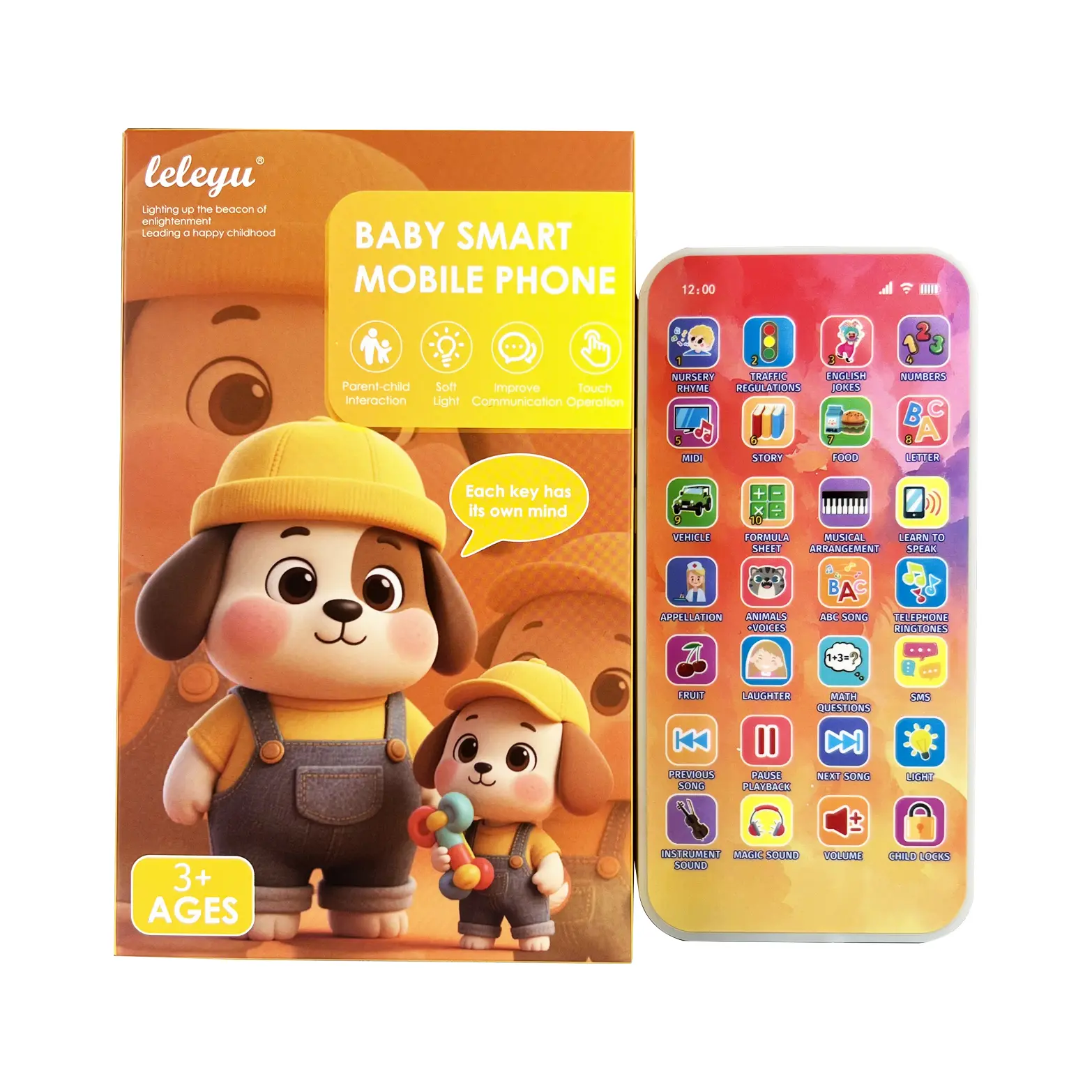 Kids Smart Toy Phone for Toddlers | Interactive Learning Phone with Music, Lights, ABC, Numbers & Nursery Rhymes | Baby Educational Pretend Play Phone with Touch Screen & Lock Function | Best Birthday Gift for Kids 3+
