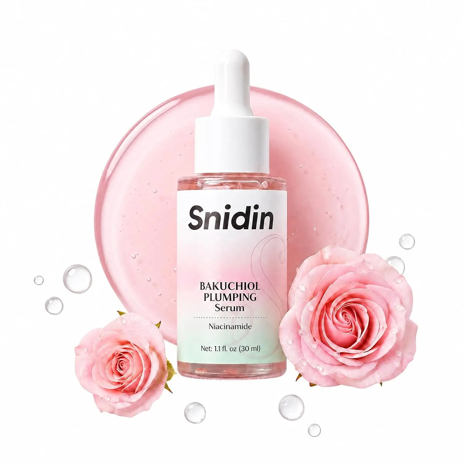 snidin Bakuchiol serum - Retinol Natural Alternative Skincare with Niacinamide, Vitamin C & Peptides |Targets Fine Lines,Dark Spots & Uneven Tone |Gentle K-Beauty Formula for Sensitive Skin, 30ml