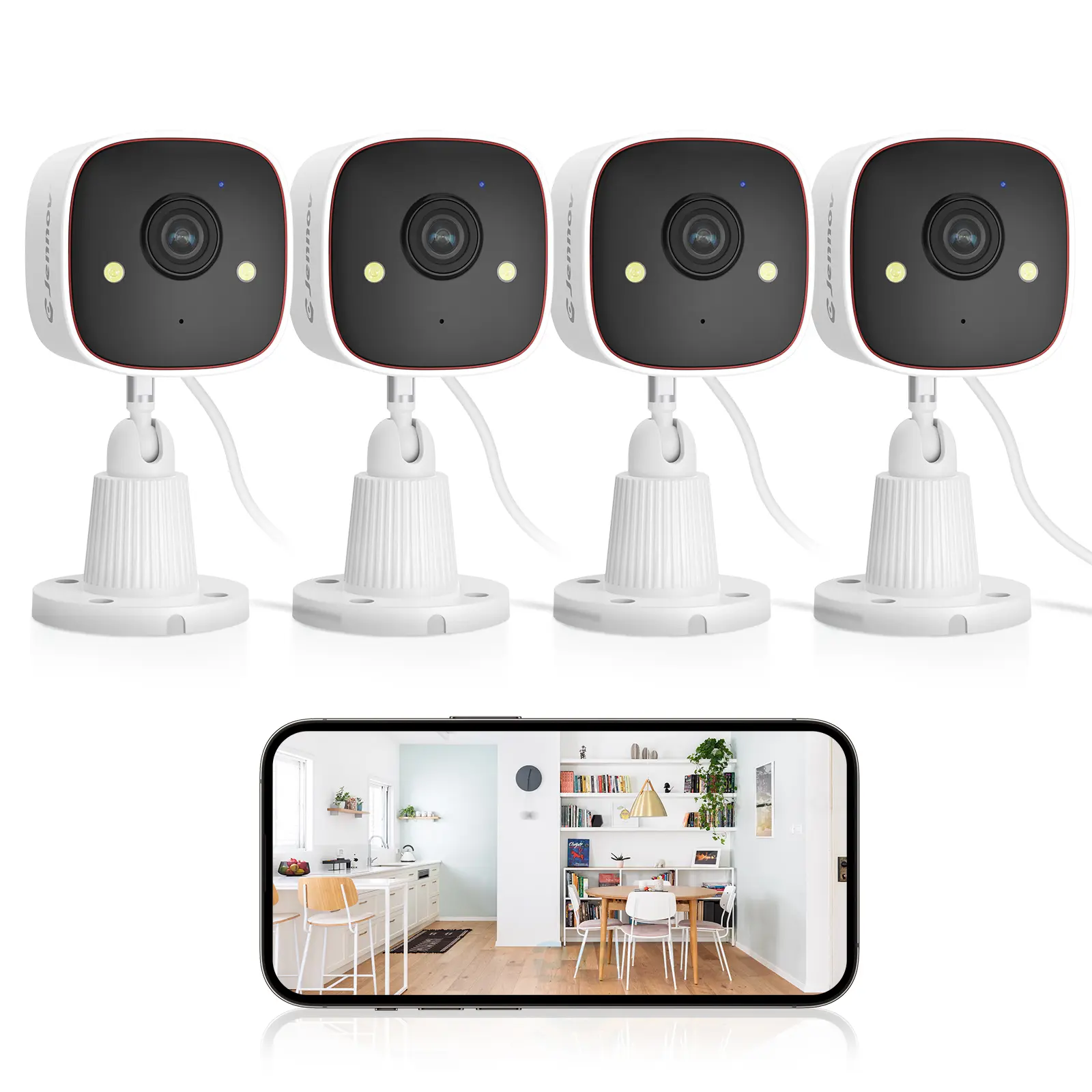 Jennov Outdoor/Indoor Security Cameras WiFi, 2K HD Color Night Vision/AI Human Motion Detection /2-Way Audio/IP66 Waterproof Monitor Security Camera for Home ,camara de seguridad,baby camera monitor