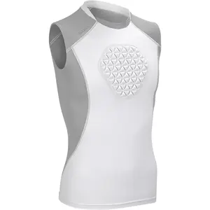 Youth Chest Protector Padded Compression Shirt, Help Reduce Chest Impact Injury Risk, Heart Sternum Rib Guard Base Layer for Boys Girls Kids, Baseball T Ball Softball Football