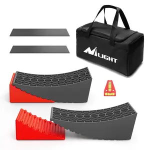 Nilight RV Leveler - 2 Pack Camper Leveling Blocks Ramp Support Dual Axles, Up to 35,000lbs, Fast RV Accessories Leveling System for Travel Trailer, Motorhome - Red summervibes