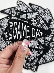 Black Game Day Pennant Embroidery Hat Patch