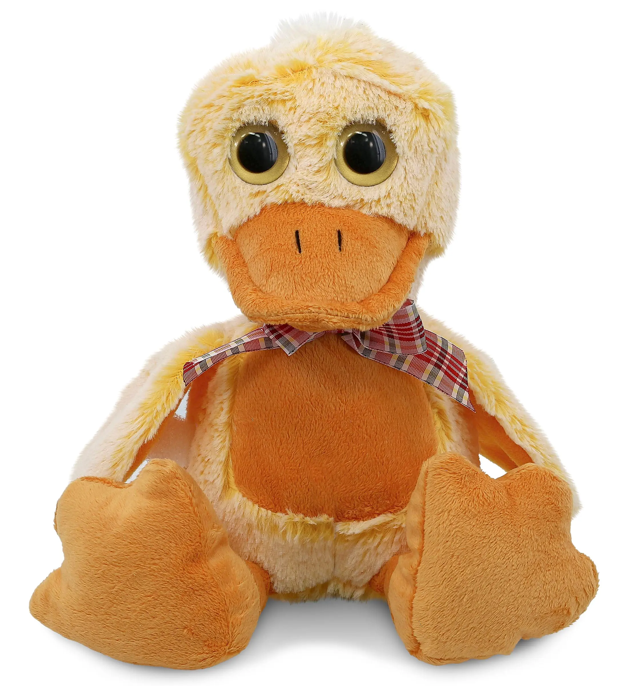 DOLLIBU Super-Soft Fluffy Polyester Stuffed Duck Stuffed Animal - Cute Realistic Design with Eyes, Huggable Soft Cuddly Gift for Kids, Stuffed Animals