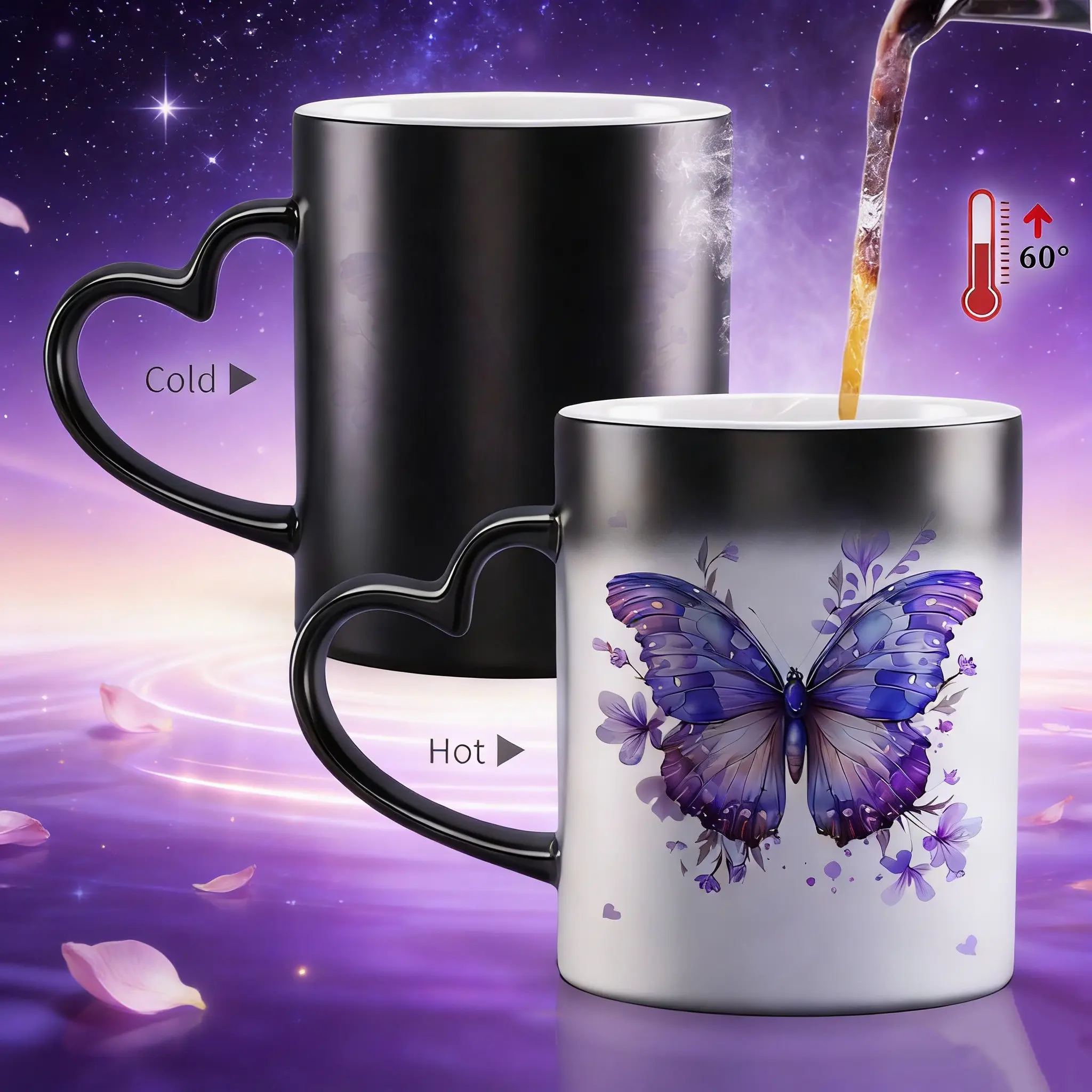 Dreamy Purple Butterfly Color-Changing Mug Cup