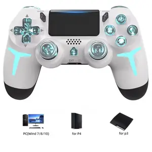 Light Wireless Game Controller for PS4 PS3 Console Computer PC LED Bluetooth Compatible with PC Wind 7 8 10 for P4 and P3