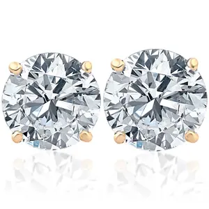 1 1/2ct Lab Grown Diamond Studs 14k Yellow Gold Earrings