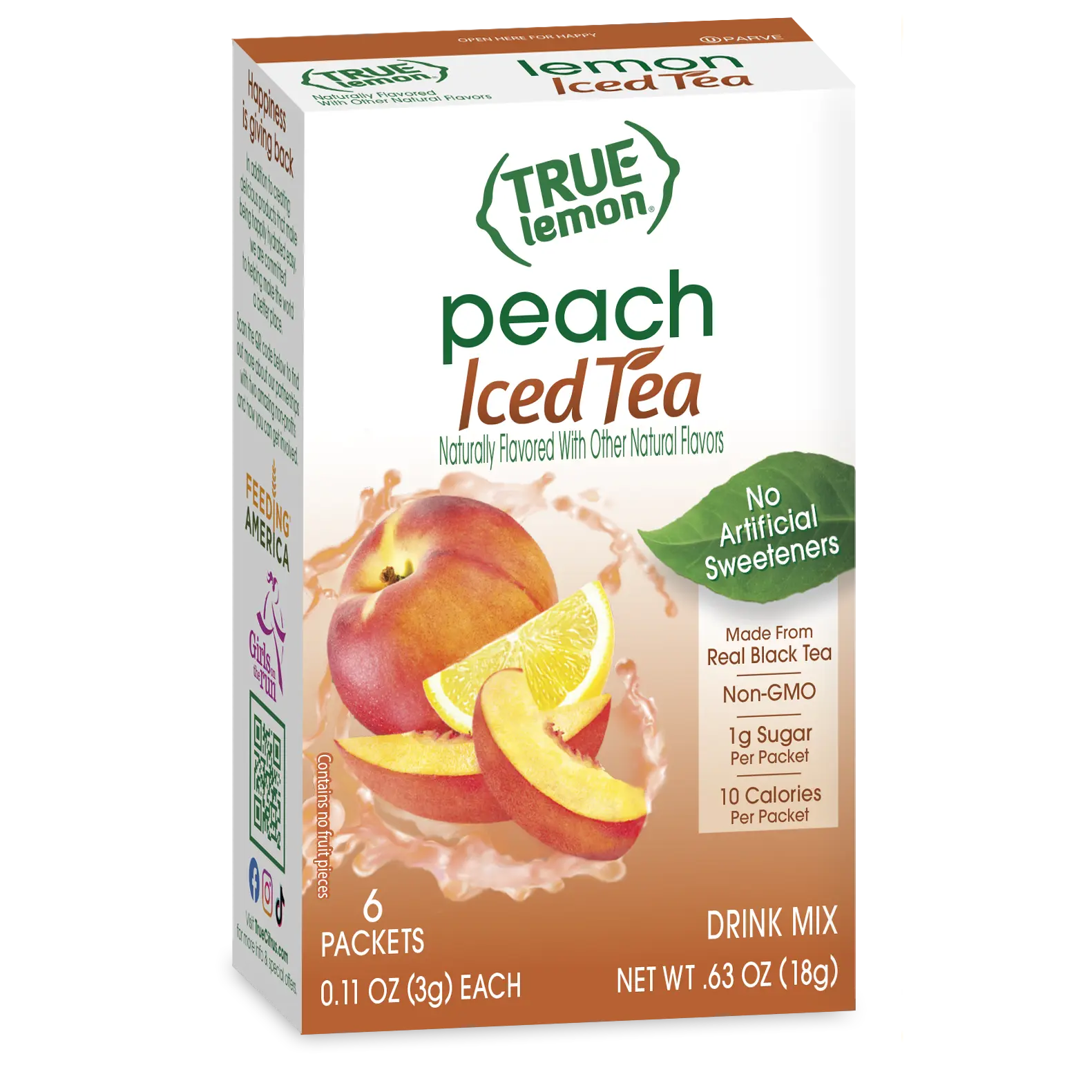 True Lemon Peach Iced Tea Drink Mix | Real Black Tea | 10 Cal | No Artificial Sweeteners | Non-GMO True Lemon Peach Iced Tea Drink Mix | Real Black Tea | 10 Cal | No Artificial Sweeteners | Non-GMO
