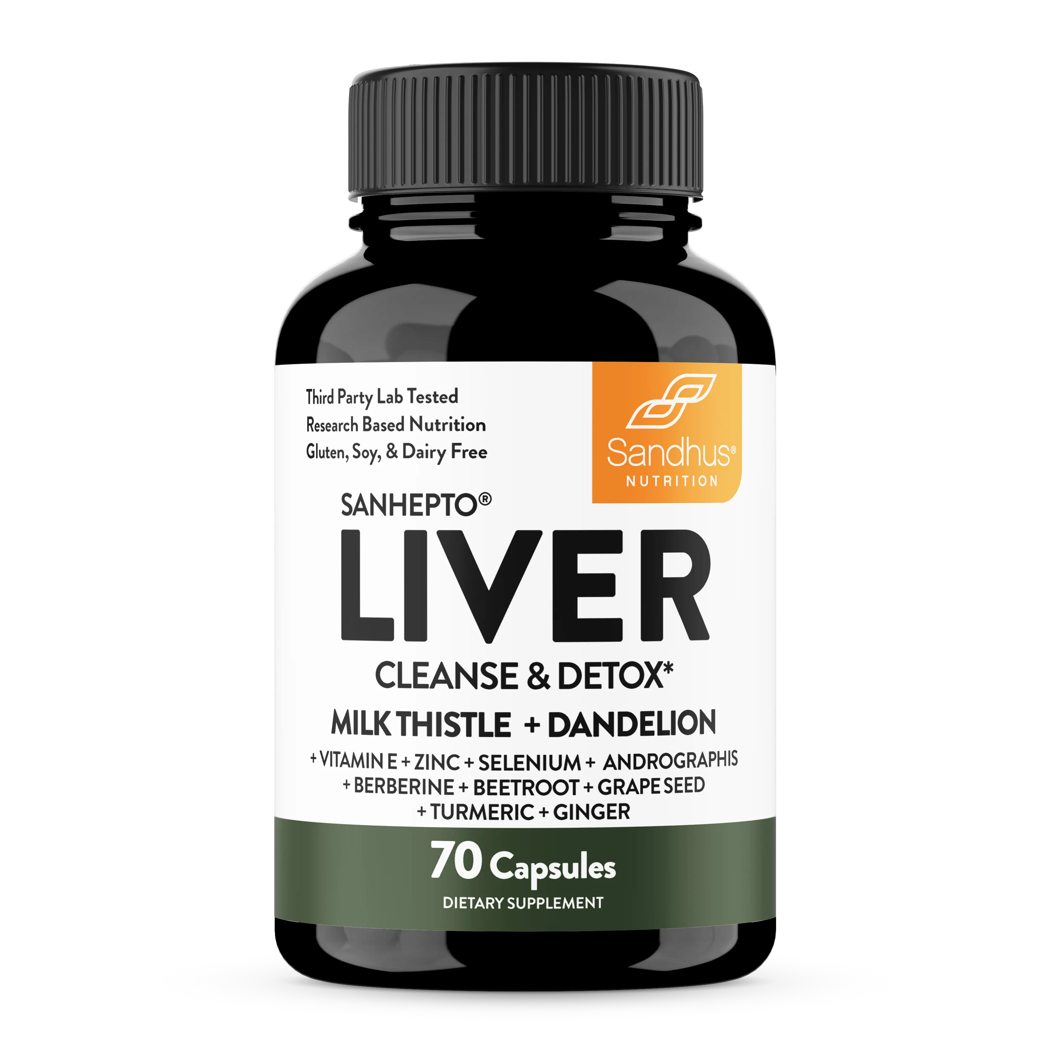 【Sandhus】Liver Supports 11 Ingredient Blend With Milk Thistle And Dandelion Dietary Supplement Healthcare Edible Fitness Protein