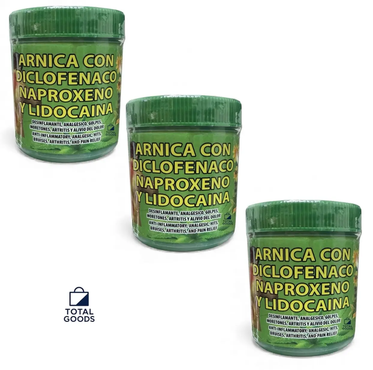 3 Pack Arnica Body Balm Diclofenaco, Naproxeno and Lidocaina - 120g Full Body Massage & Care Product for Beauty & Personal Care