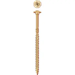 212 MAIN #8 Gauge RSS Type Structural Support Cabinet Screw, 0.31x5.12 in. Wide Flat Head Design, Secure Installation, Thin Enough to Prevent Most Material Splitting, Sufficient Strength for Vinyl Siding Installation