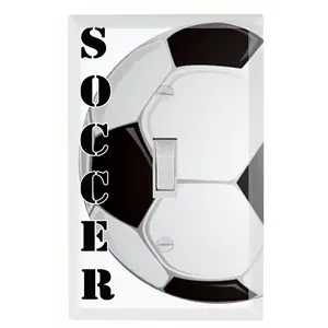 Create-A-Mural Soccer Light Switch Cover Plate for Boys Bedroom Decor - Single Toggle Mid-size 3" x 5"