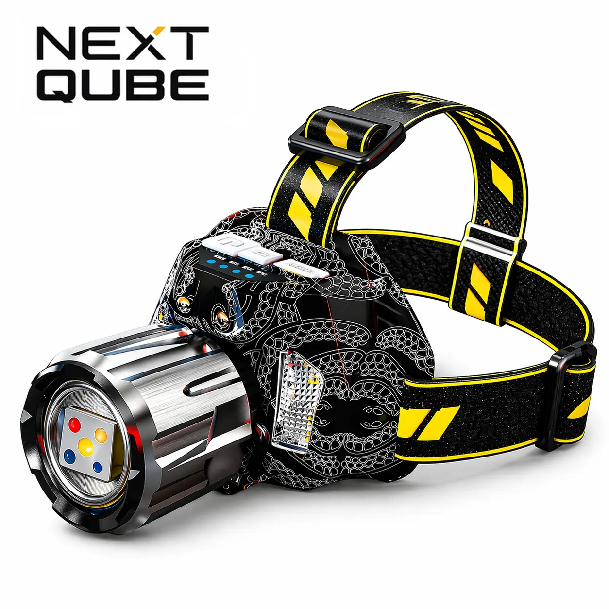 High Bright LED Headlamp - Rechargeable Work Light with 5-Color Modes, Motion Sensor, 1000m Long Beam, Twist-to-Zoom, Waterproof Torch for Night Fishing, Camping
