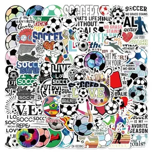 100 Sheets/Set Soccer Series Sticker, Cartoon Mixed Pattern Decorative Graffiti Sticker For DIY Craft Gift Sticker Packs