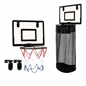 Laundry Hamper - Basketball Backboard Mesh Clothes Basket with Metal Rim - Over the Door Storage for Boys Bedroom, Playroom & College Dorm - Creative Fun Gift for Kids & Basketball Fans