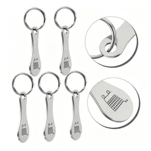 5 token keychains for shopping carts, reusable lever keys, convenient for shopping, no need for coins, easy to carry, durable and sturdy, essential shopping tools, essential for running groceries, practical gift ideas, universally applicable