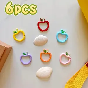 6 Piece Set Lightweight Durable Alloy Spring Clips, Colorful Apple Shape Design, Halloween Christmas, Camping Hiking Backpack Accessories