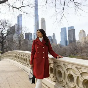 2025 Autumn & Winter New Women’s Minimalist Long-Sleeve Lapel Double-Breasted Wool Coat