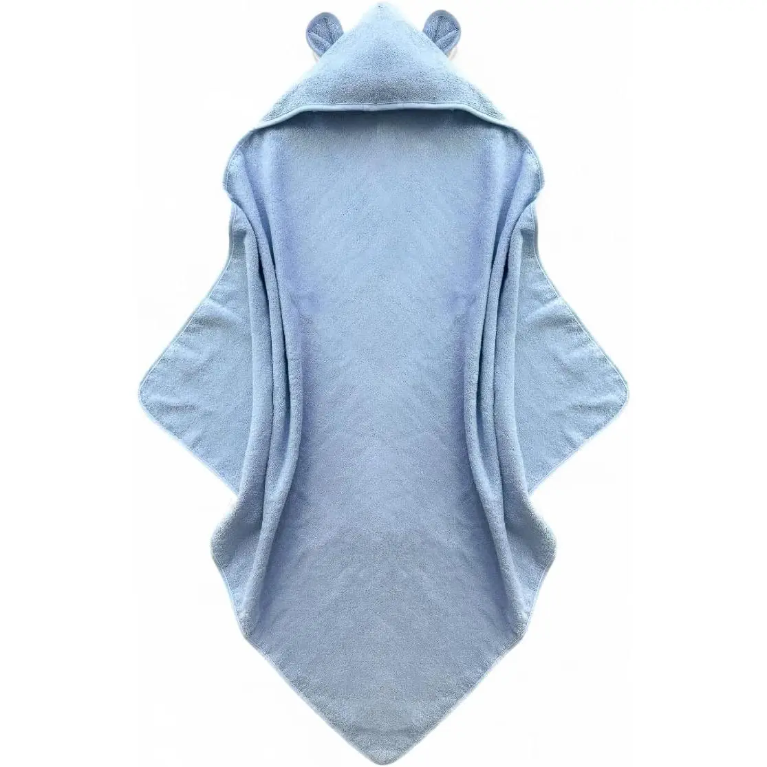 Organic Cotton Toddler Poncho Towel 33"x33" – Ultra-Soft Hooded Bath & Beach Towel with Bear Ears – Absorbent Kids Towel  Boys & Girls 0-5T, Premium  Pool, Bath & Travel (Blue)