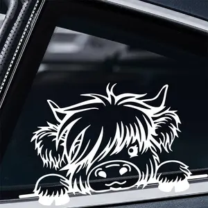 1pc Cow Pattern Car Sticker, Automobile Decals, Waterproof Vinyl Truck Car Decal, Windshield Sticker for Windows, Bumpers and Rear Windscreens, Suitable for Metal and Glass Surfaces, Vehicle Exterior Decoration