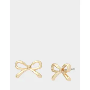 Betsey Johnson BOW STUD EARRINGS GOLD