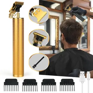 T9 High-Speed Ultra-Quiet Men's Electric Hair Clipper with USB Rechargeable Oil-Shield Trimmer Precision Carving Edger 2-in-1 Long-Lasting Haircut Tools Comfort Handle and Brush