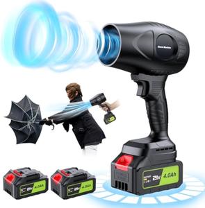 YUQUESEN Handheld Electric Cordless Leaf Blower with 2 4.0Ah Batteries & Charger for Balcony Cleaning Lawn Care & Leaf Dust Removal - Powerful Cooling Fan
