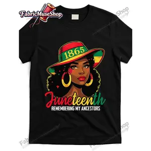Juneteenth Remembering My Ancestors [Cool Design] Street Trending Style Women's Tee Comfortable Cotton Round Neck Shorts Same Gender Design And Sleeves Men's T Shirts