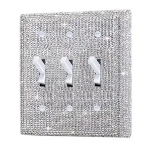 1 PC Rhinestones triple switch Cover switchplate