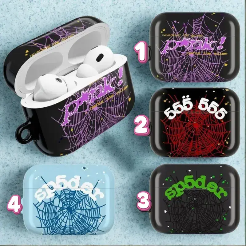 n4 Sp5der 555 AirPods Case, Trendy Airpods Case for all Airpods Gen 1 2 3 4 & Pro 1, 2, 3 Aesthetic Air Pods Case Cover Protective