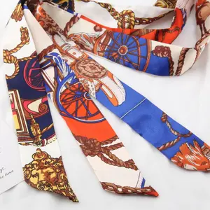 Versatile long scarf for bag binding, 3 pieces in random mixed colors, bow headband, ribbon, gift box souvenir binding.