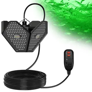 Goldlife Underwater Fishing Light LED 400W 110V Green Submersible Light Attractants, for Docks/Boats/Kayaks, 40000LM, 50ft Cable, for Fresh & Salt Water, IP69K Rated, Foldable Brightness