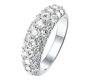 Moissanite Luxe 1.95 Multi-Row Eternity Band Ring, Sterling