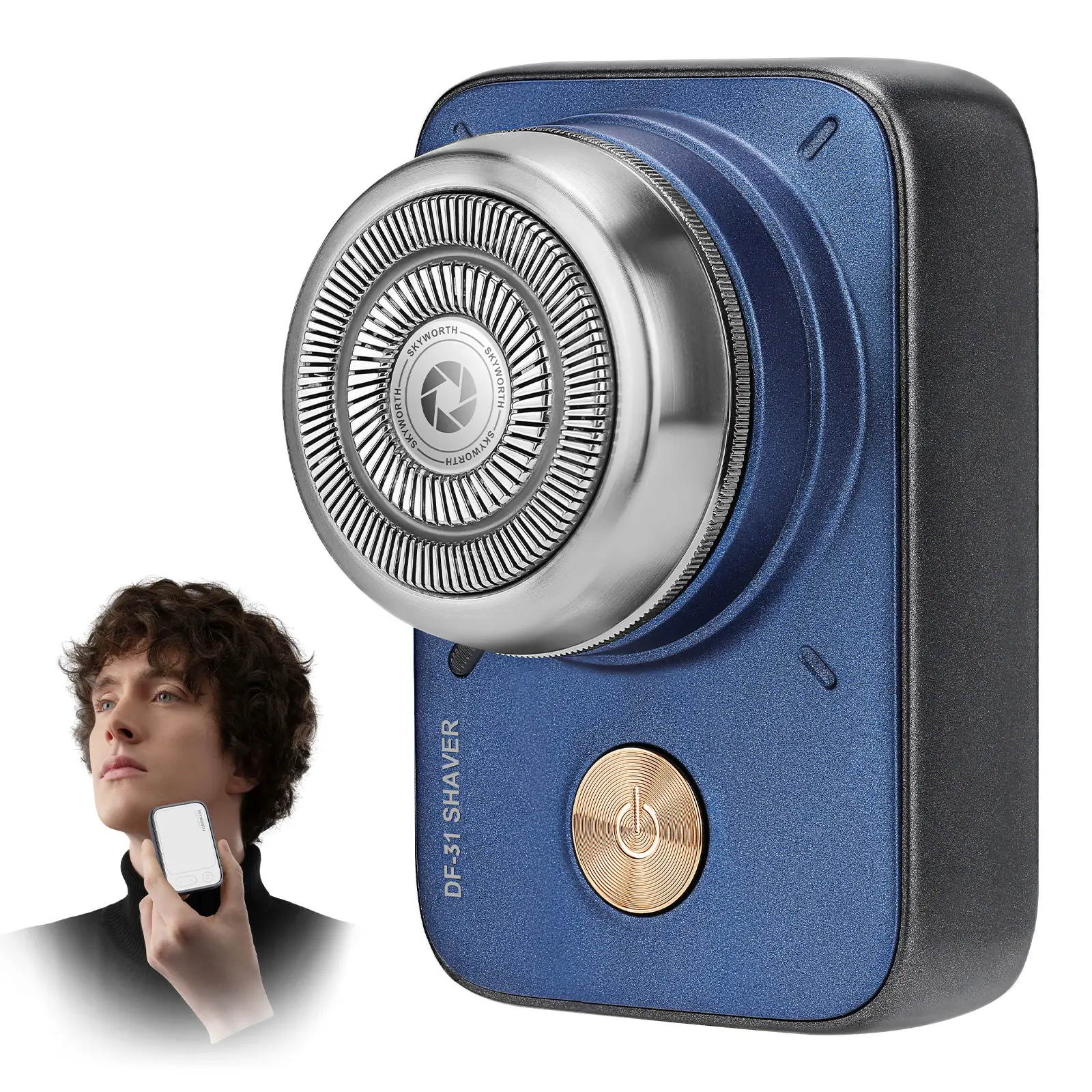 SKYWORTH Mini Electric Shaver for Men, 2-in-1 Cordless Portable Razor with Mirror for Travel, Rechargeable and Waterproof for a Smooth Wet & Dry Daily Shave, Cordless Portable Shaver