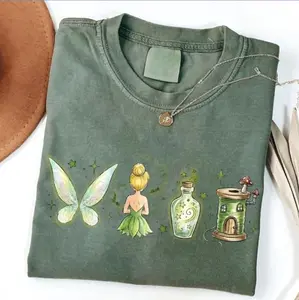 Vintage Tinkerr Bell Shirt, Neverland Fairy Tee Shirts, Magical Vacation Tee, Princess Shirt