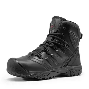 NORTIV8 Men's Waterproof Steel Toe Cap Work Boots Worker Black Boots for Men and work boots for men Footwear Boy Tactical Shoes Closed Walking Shoes,summervibes