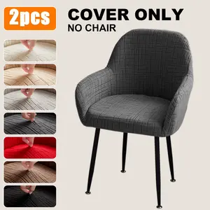 2-Piece Jacquard Arc Chair Covers High Armrest Stretchable Home Use, Elegant Design, Durable Material, Easy to Clean, Stretch Chair Slipcover